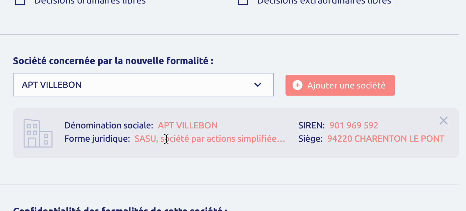 Fiche société : SIREN, adresse, forme juridique
