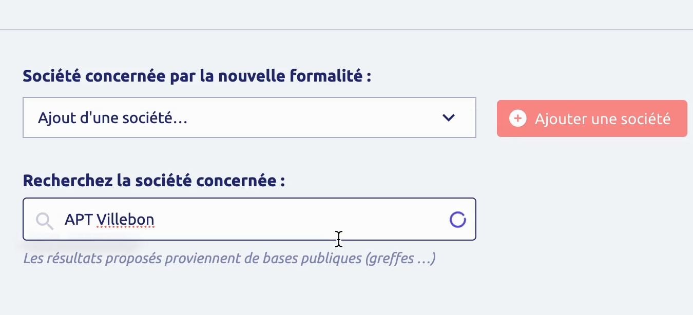 Recherche d'une société dans les bases publiques